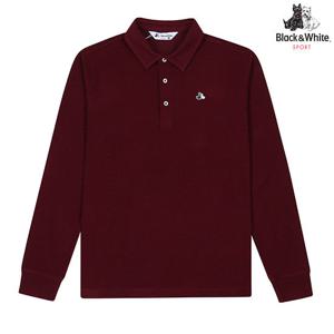 [블랙앤화이트]남성 AR 기모 스트라이프 티셔츠 9375GBSA_WINE