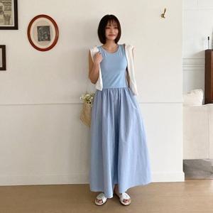 [다잇템][다잇템] 여자 U넥 SS 코디 슬리브리스 롱원피스_166545