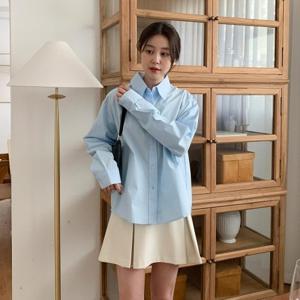 [다잇템][다잇템] 여자 심플 데일리 흰색 면접룩 봄옷 순면 셔츠