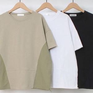 절개 빅사이즈미시옷 빅사이즈 배색 사선 307O456S 의