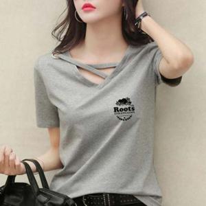 반팔 V넥반팔티 봄가을면티 LS18200 줄포인트 데일리