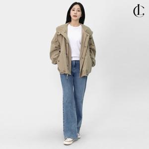 엘케이트 여자 가을 오버핏 코튼 후드 크롭 야상 점퍼 아우터 LFL006