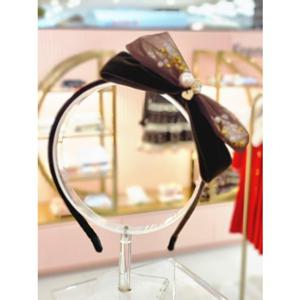 [프렌치캣 9D] 브라운 비즈 헤어밴드 (Q55DG5011R4)