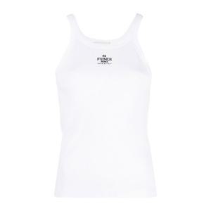 펜디 로고 프린트 라운드넥 슬리브리스 탑 FS7966 ANQMF0ZNM