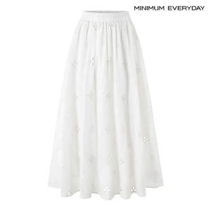 [미니멈][미니멈 에브리데이]로맨틱 펀칭 아일렛 플레어 롱 스커트 (EC1WH001D)