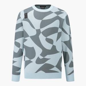 데상트골프티셔츠 GQC DQ12MFKP12-LBLG 남성 자카드 패턴 스웨터 / Light Blue