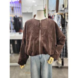 밸리걸 세이브존01 노카라 밴딩 스웨이드 루즈핏 집업 자켓 823490-1