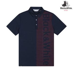 [블랙앤화이트] 남성 반팔 프린트 티셔츠 9605GZSN_NAVY