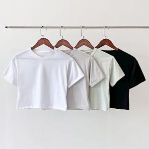 [블레오]블레오 여자 무지 크롭 반팔 티셔츠 DM2601081266