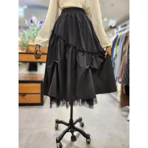 스테파니 세이브존01 망사 셔링 밴딩 스커트 A26SK6102