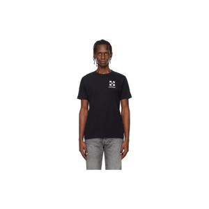 25 FW 오프화이트 남성 블랙 스몰 애로우 슬림 로고 티셔츠 252607M213013