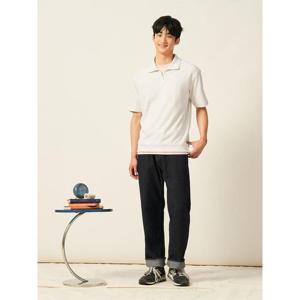 [빈폴멘]하프집업 반소매 스웨트 셔츠 - 아이보리 (BC5442C190)