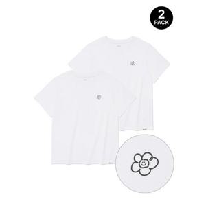 와키윌리반팔티 CQK WA2502STE2WH 우먼스 릴리 반팔 티셔츠 (2PACK) 화이트/화이트