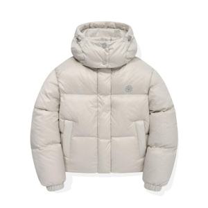 와키윌리패딩 CQK MG2404DP64LG 우먼스 글로시 숏기장 후드 다운점퍼 라이트 그레이