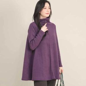 애비뉴투지 엄마옷 빅사이즈 기모 앞줄 터틀넥 겨울 긴팔 롱 티셔츠 A02617