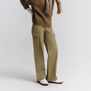 [지오다노]여성 기모 카고 면바지 05414928 와이드 치노 팬츠 414928