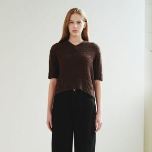 [플랙진]여성 브이넥 부클 니트(PWTH3NTL78W)