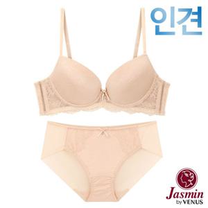 [자스민by비너스]쾌적한 인견 노와이어 레이스 윙 브라팬티2종(JBA039)75A-90C