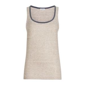 브루넬로쿠치넬리 스트라이프 라운드넥 슬리브리스 탑 MQ977DU5