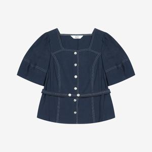 [베스띠벨리]하트넥라인반팔블라우스 BKBAF2438