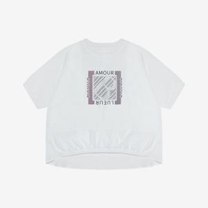 [베스띠벨리]프린트루즈핏반팔블라우스 BKBAE2475WH