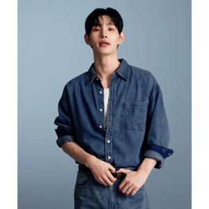 스파오 SPAO 데님 오버핏 셔츠_SPYJF49C01 SPYJF49C01 343898