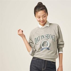 빈폴 면 혼방 빈티지 그래픽 스웨트 셔츠 - 그레이 (BF5841C023) 348604