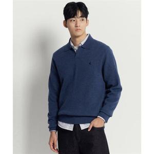 빈폴 BEANPOLE MEN 베럴비 오픈 칼라넥 니트 블루 BC5X51C63P 350686