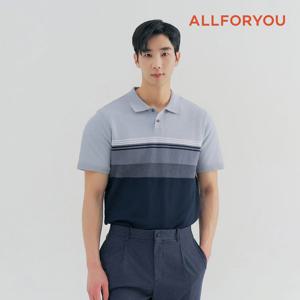 [올포유] 남성 스트라이프 카라 반팔 니트 AGSPN3241-915