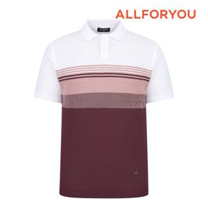 [올포유] 남성 스트라이프 카라 반팔 니트 AGSPN3241-415