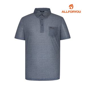 [올포유] 남성 기하학 패턴 카라 반팔 티셔츠 AGTYM4111-915