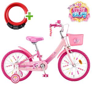 프린세스 캐치티니핑 어린이 자전거 18인치 하츄핑 2026년형 보조바퀴 네발자전거 / 번호키 포함