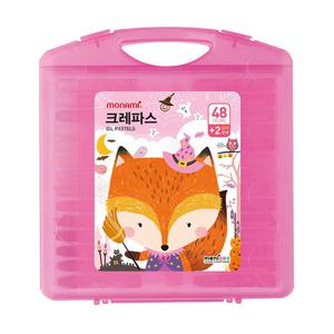 [모나미] 모니주 크레파스 48색 50본 (분홍)