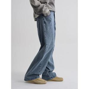 (456221SC5P) [에잇세컨즈] 와이드 커브드 조직감 데님 팬츠  블루