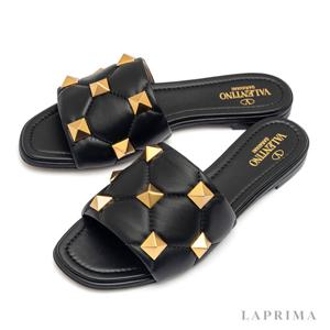 라프리마 발렌티노 로만 스터드 플랫 샌들 ZW2S0BK4-ZCG-0NO