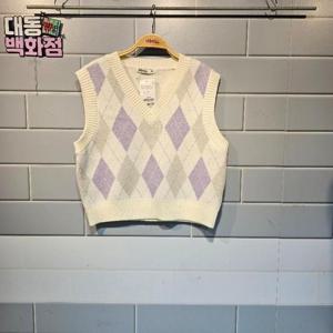 유솔대동백화점 DP01 크롭 아가일 조끼 ULKA24153