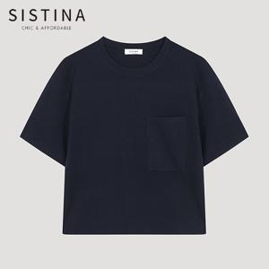 [SISTINA] 인기 포켓 포인트 크롭 니트_ASKPOO21080_DN