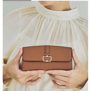 [닥스] 버크백 샬롯 브라운 D장식 소가죽 장지갑 DCWA5E540W2