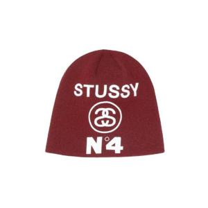 스투시 스컬캡 넘버 4 마룬 1321230
