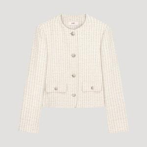 [리스트]라운드넥 체크 트위드 자켓(TWWJKP52060)