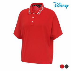[디즈니골프]여성 아트웍 스트링 루즈핏 카라 반팔 티셔츠 DP2LTS046