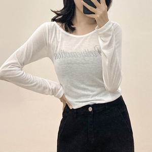 [반해써]이모션 원오프 시스루 레이어드 긴팔 티셔츠 T_YW1379