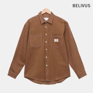 빌리버스 남성 셔츠 아우터 자켓 간절기 패치 스티치 루즈핏 남방 출근룩 BOP173
