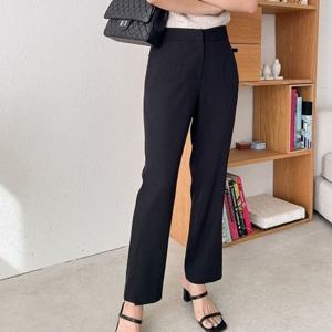 [브이와이][VY] 여자 출근룩 검정팬츠 트임 일자슬랙스여름 슬랙