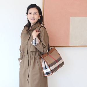 [쉬즈마담]A42383 쉬즈 체크버튼 더블 핸드 숄더백 엄마가방