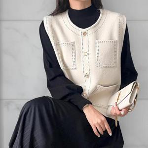 [다잇템]여성 꽈배기 클래식 U넥 가디건