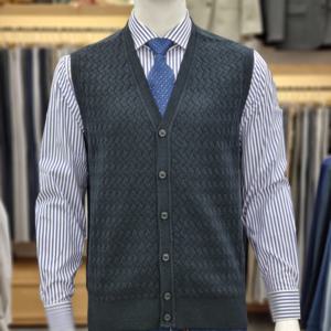 [크로커다일남성]앞판조직물 오픈 브이넥조끼CDAAAKV330134_SH