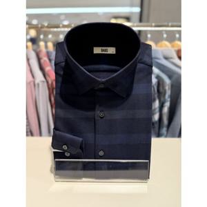 닥스셔츠 밑단라운드 일반핏 노케어 미디움체크 기모 남방 (DLW1SHCL142K1)