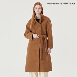 [미니멈][미니멈 에브리데이]벨티드 부클 하이넥 울 롱 코트 (EB4JH012D)