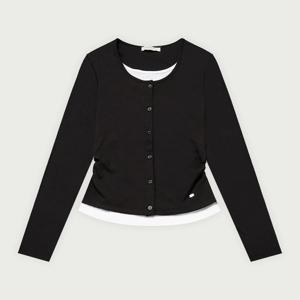 여성 웨일 슬림핏 가디건 레이어드 티셔츠_100(10560-131-203-45)